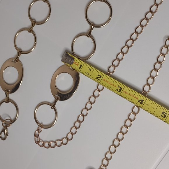 Gold Tone Round Link Metal Belt 43 Inches Long - Picture 11 of 14